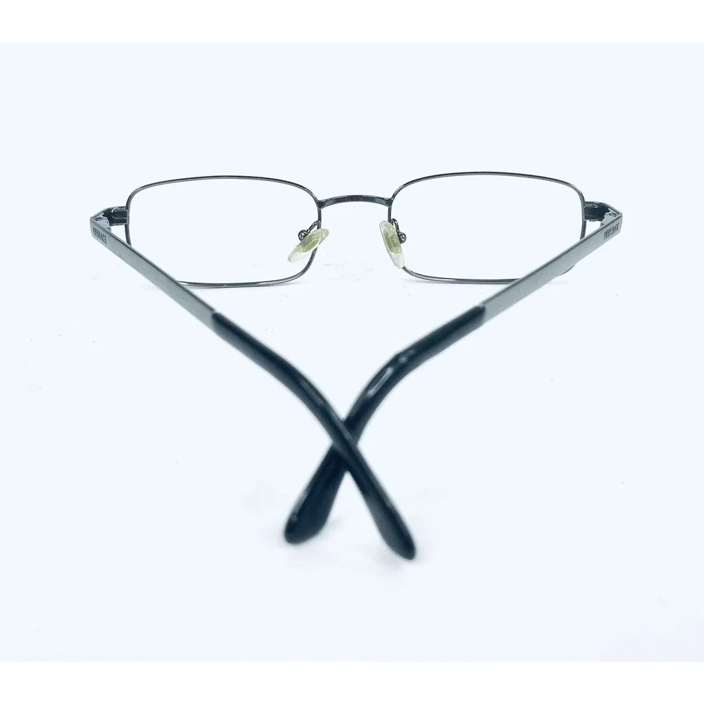 Versace Dark Silver Gun Metal Rectangular Glasses Italy MOD 1001 52 19 135